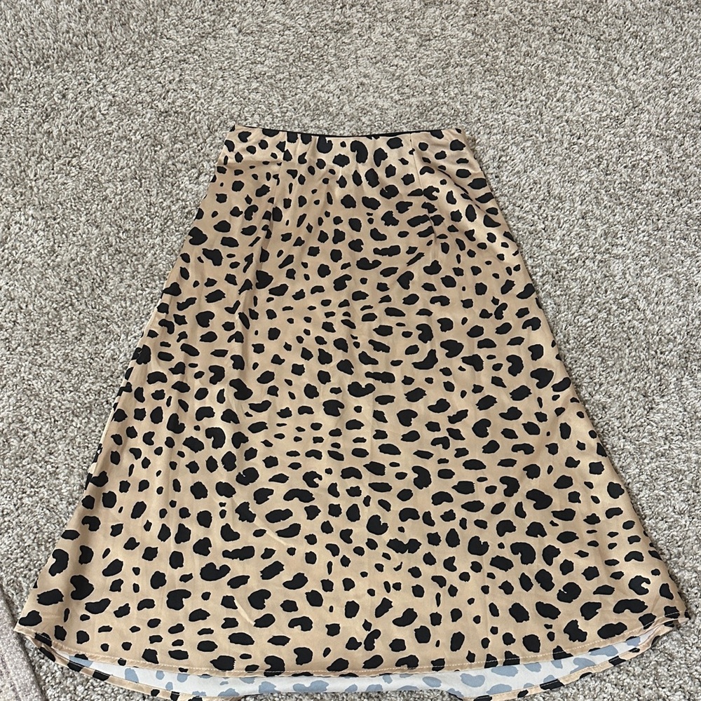Chic Leopard Print A-Line Skirt